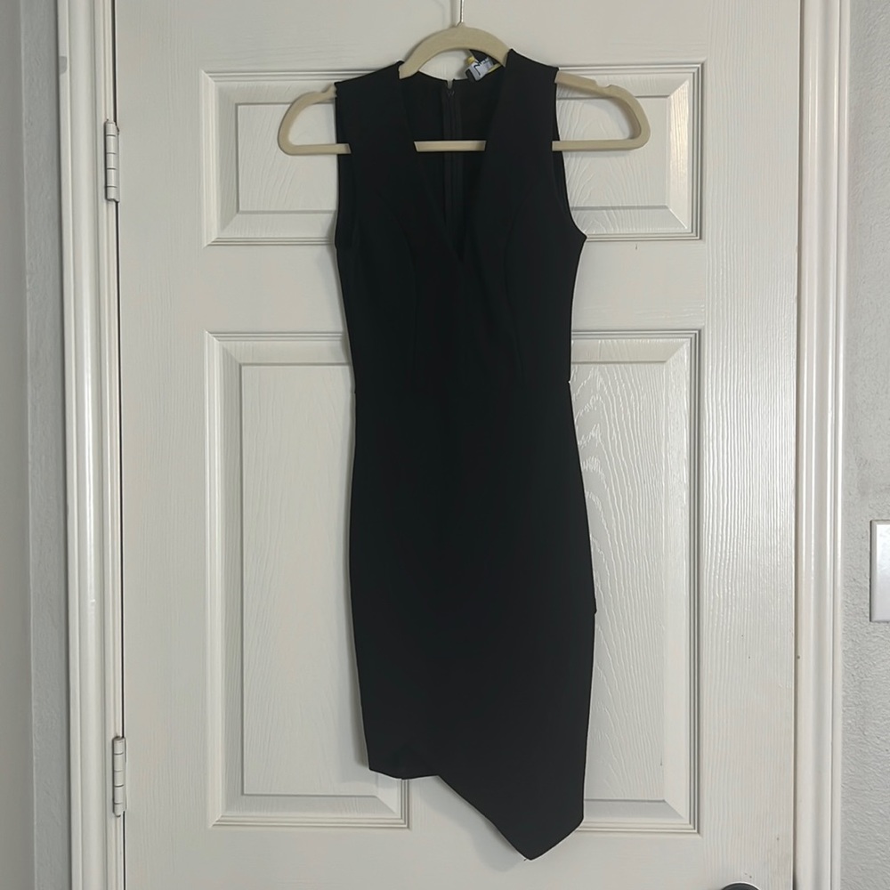 Black mini asymmetrical dress